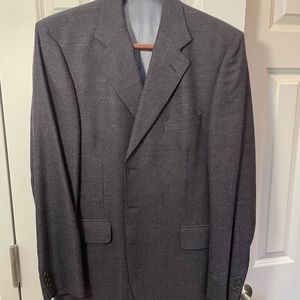 Holland and Holland Blue Sportcoat, Size 42, material is 55% Silk and 45% Wool